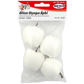 Glitzer Styropor Äpfel 4,5