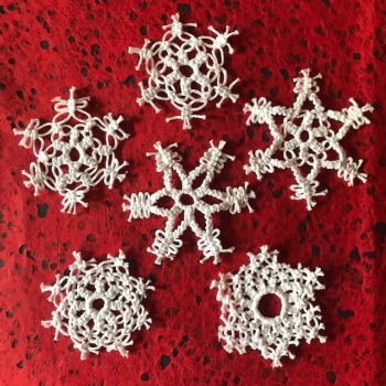 Makramee Schneeflocken Set