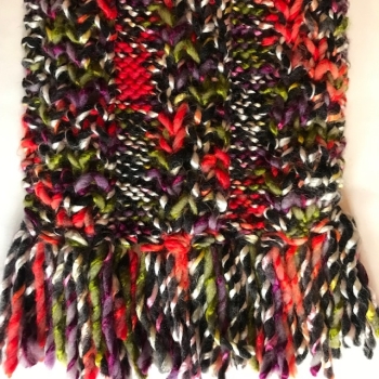 Schal dick gestrickt Schurwolle Muster zwei