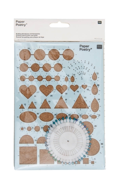 quilling schablone mit korkplatte