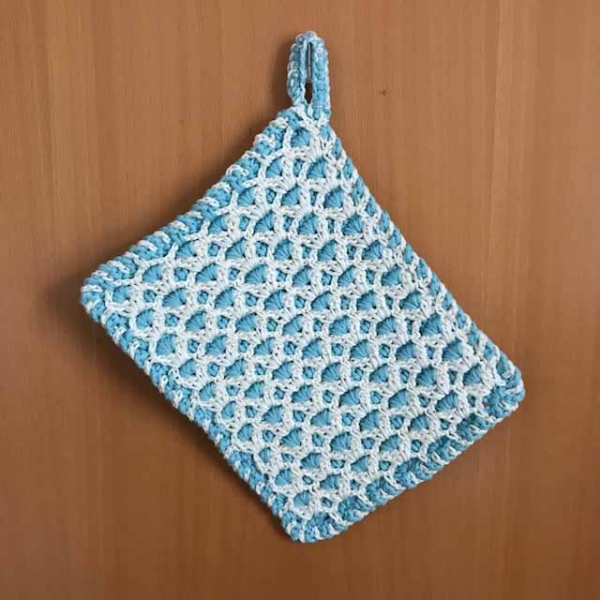 Topflappen zweifarbig Welle