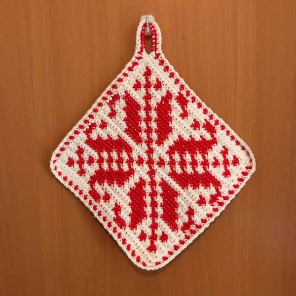 Topflappen zweifarbig Stern